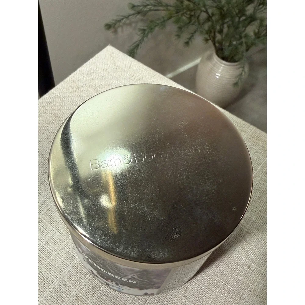 Slatkin & Co Evergreen Scented Candle Fir Needle White Birch‎ Winter Glass Jar
